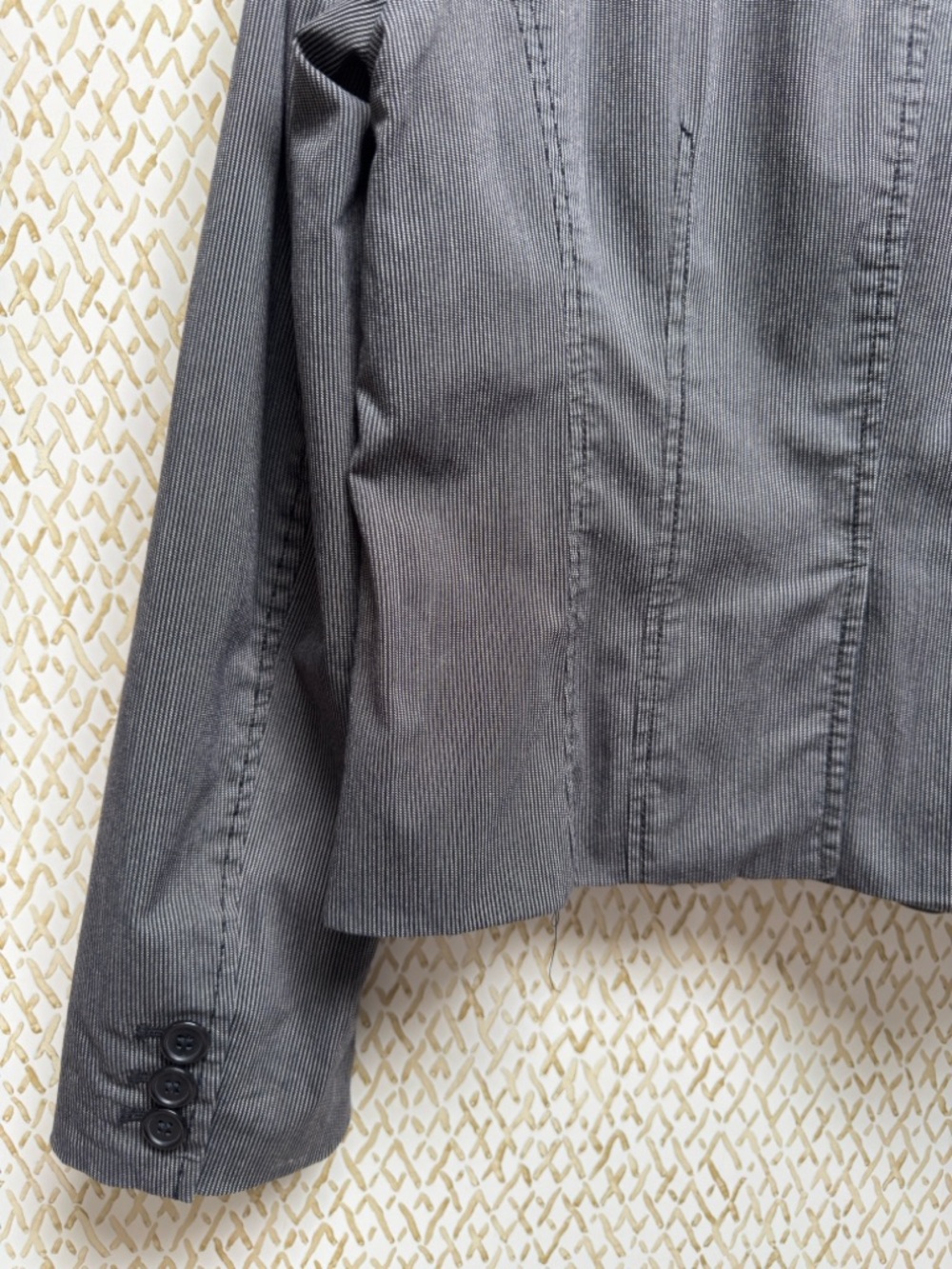 City UNLTD Pinstripe Blazer Charcoal Gray Button Structured Size 10 - Picture 5 of 12
